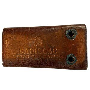 VTG 4 Ring Key Holder Chain Cadillac Collectable Car Automobile Brown Leather